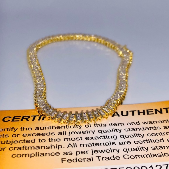 Real diamond 2row diamond tennis bracelet NOT CZ NOT FAKEAuthenticity card incl. - Picture 4 of 6